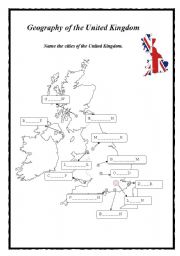 English Worksheet: Geography of the UK