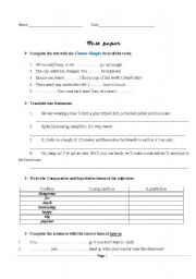 English worksheet: test paper