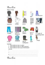 Dress Code - ESL worksheet by pateras