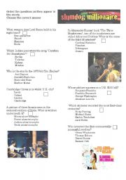 English Worksheet: Slumdog millionaire - The movie