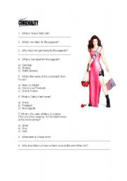 English Worksheet: Miss Congeniality - Movie Quiz