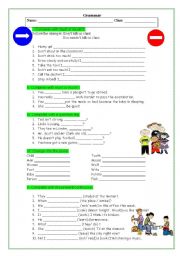 English Worksheet: Grammar 