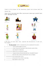 English Worksheet: jobs with the simpsons