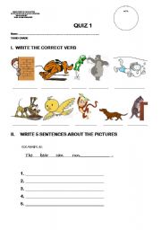 English worksheet: animals