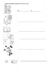 English worksheet: animals and food 2