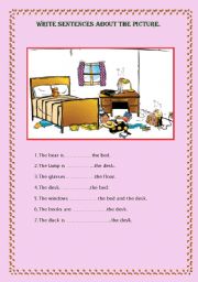 English Worksheet: prepositions of place