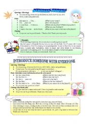 English Worksheet: Introduce yourself and people (expression, sample)