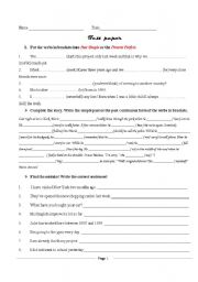 English worksheet: test paper