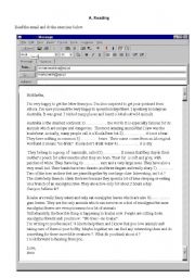 English Worksheet: Reading an email