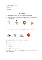 English worksheet: toys