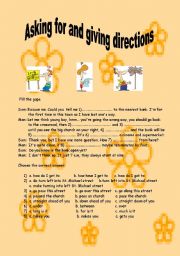 English Worksheet: Asking for and giving directions