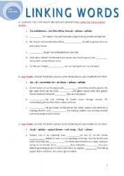 English Worksheet: LINKING WORDS