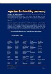 adjectives of personality 