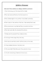 English Worksheet: Relative Pronouns