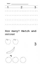 English worksheet: Write, How many & match
