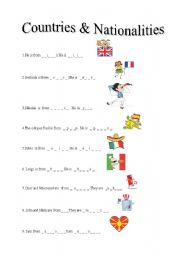 English worksheet: Countries and nationalities