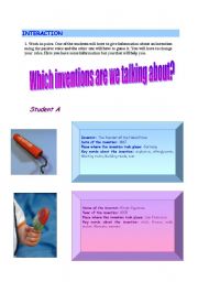 English Worksheet: Inventions