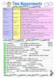 English Worksheet: Time measurements