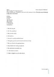 English Worksheet: Parts of Speech