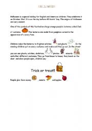 English worksheet: Halloween