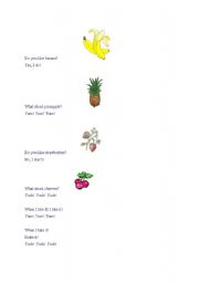 English worksheet: Do you like banana?