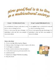 English Worksheet: Multiculturalism debate