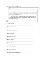 English worksheet: New penfriend