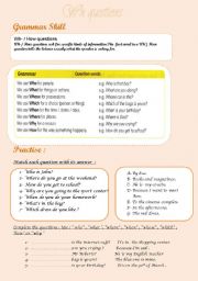 English Worksheet:  Wh - how  questions