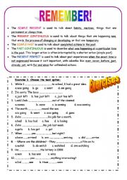 English Worksheet: Revision of tenses