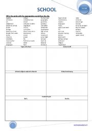English Worksheet: SCHOOL