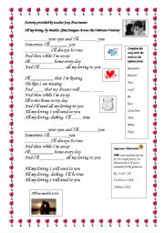 English Worksheet: All my Loving-Across the Universe Song