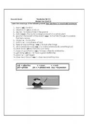 English Worksheet: Vocabulary list from Upstream level B1+ ( Unit 1)