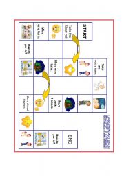 English Worksheet: greetings spinner and boardgame