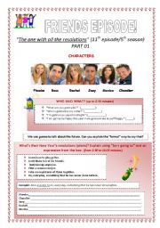 English Worksheet: PART 01 - Video Session - Friends Episode: 