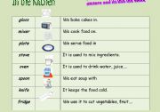 English Worksheet: in the kitchen