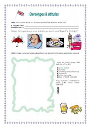 English Worksheet: Sterotypes and attitudes