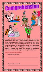 English Worksheet: Comprehension - Goofy is Sick