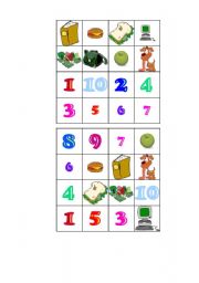English Worksheet: Numbers Bingo