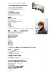 English Worksheet: Never Say Never - Justin Bieber