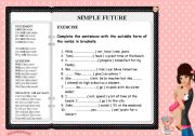 English Worksheet: SIMPLE FUTURE - for the beginners TENSES PART 3