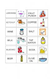 Vocabulary Domino Set Drinks & Condiments 2/2