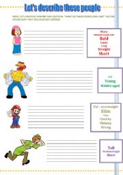 English Worksheet: Describing people - part 2/2