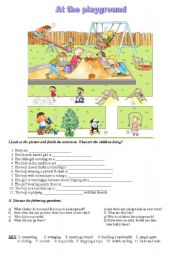 English Worksheet: at the playground 