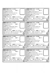 English Worksheet: Describing Cards