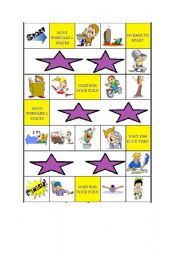 English Worksheet: verbs set 1-board game