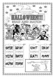 English Worksheet: HALLOWEEN!!!!!!!!!!!!!!!!!!! FOR LITTLE KIDS!!!