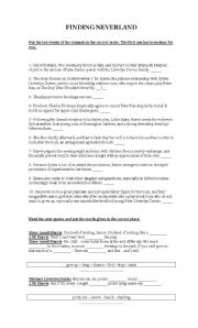 English Worksheet: Finding Neverland