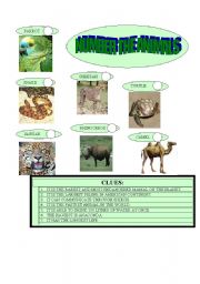 English worksheet: NUMBER THE ANIMALS