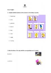 English worksheet: Elementary test 3