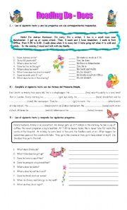 English Worksheet: Do - Does